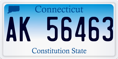 CT license plate AK56463
