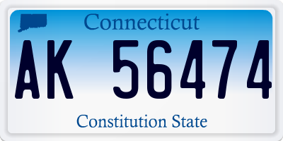 CT license plate AK56474