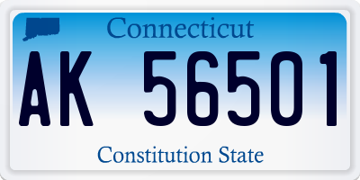 CT license plate AK56501