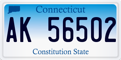 CT license plate AK56502