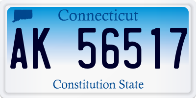 CT license plate AK56517