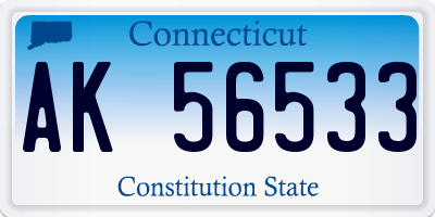 CT license plate AK56533