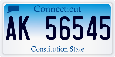 CT license plate AK56545