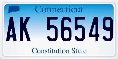CT license plate AK56549