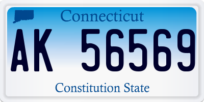 CT license plate AK56569