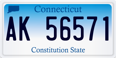 CT license plate AK56571
