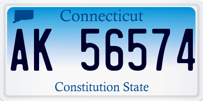 CT license plate AK56574