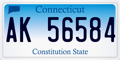 CT license plate AK56584