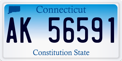CT license plate AK56591