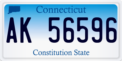 CT license plate AK56596