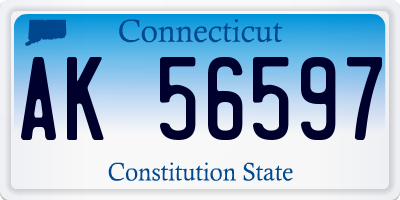 CT license plate AK56597