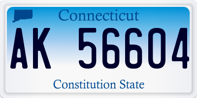 CT license plate AK56604