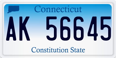 CT license plate AK56645