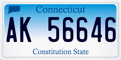 CT license plate AK56646