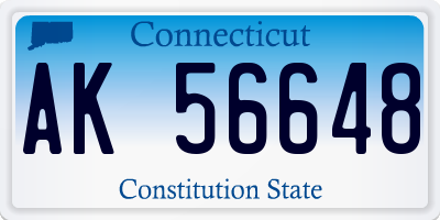 CT license plate AK56648