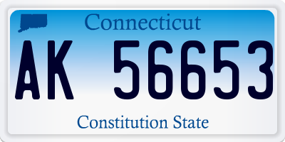 CT license plate AK56653