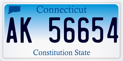 CT license plate AK56654