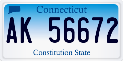 CT license plate AK56672