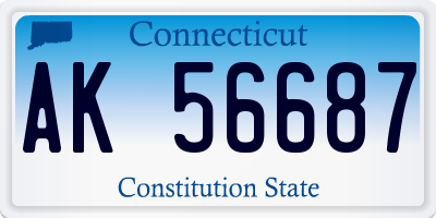 CT license plate AK56687
