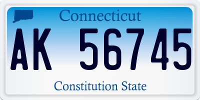 CT license plate AK56745