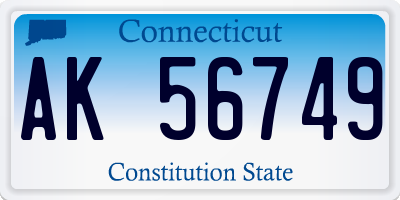 CT license plate AK56749