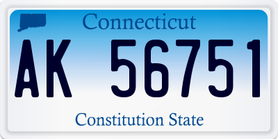 CT license plate AK56751