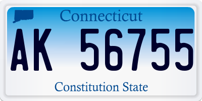 CT license plate AK56755