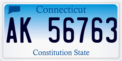CT license plate AK56763