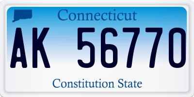 CT license plate AK56770