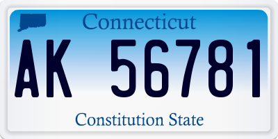 CT license plate AK56781