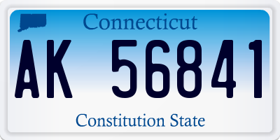 CT license plate AK56841