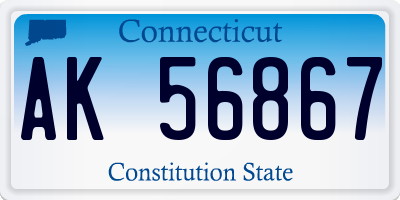 CT license plate AK56867