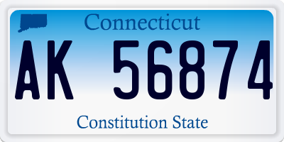 CT license plate AK56874