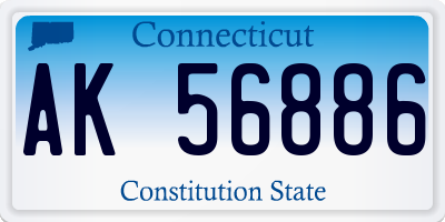 CT license plate AK56886