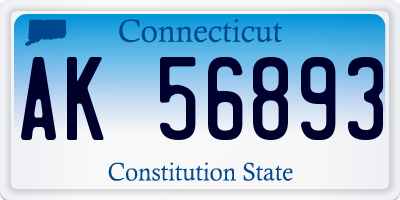 CT license plate AK56893