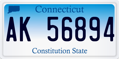 CT license plate AK56894
