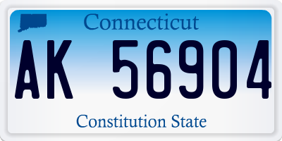 CT license plate AK56904