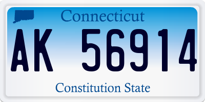 CT license plate AK56914
