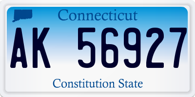 CT license plate AK56927