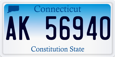 CT license plate AK56940
