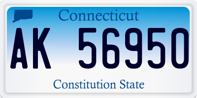 CT license plate AK56950