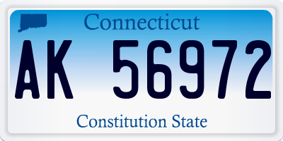 CT license plate AK56972