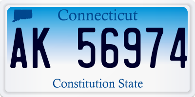 CT license plate AK56974