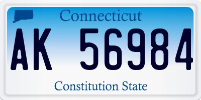 CT license plate AK56984