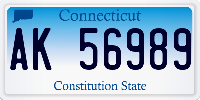CT license plate AK56989