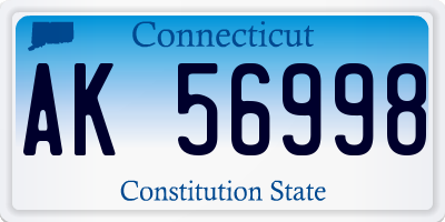 CT license plate AK56998