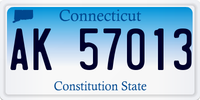 CT license plate AK57013