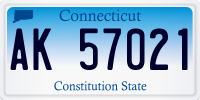 CT license plate AK57021