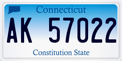 CT license plate AK57022