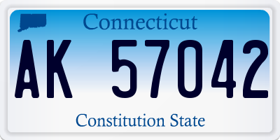 CT license plate AK57042
